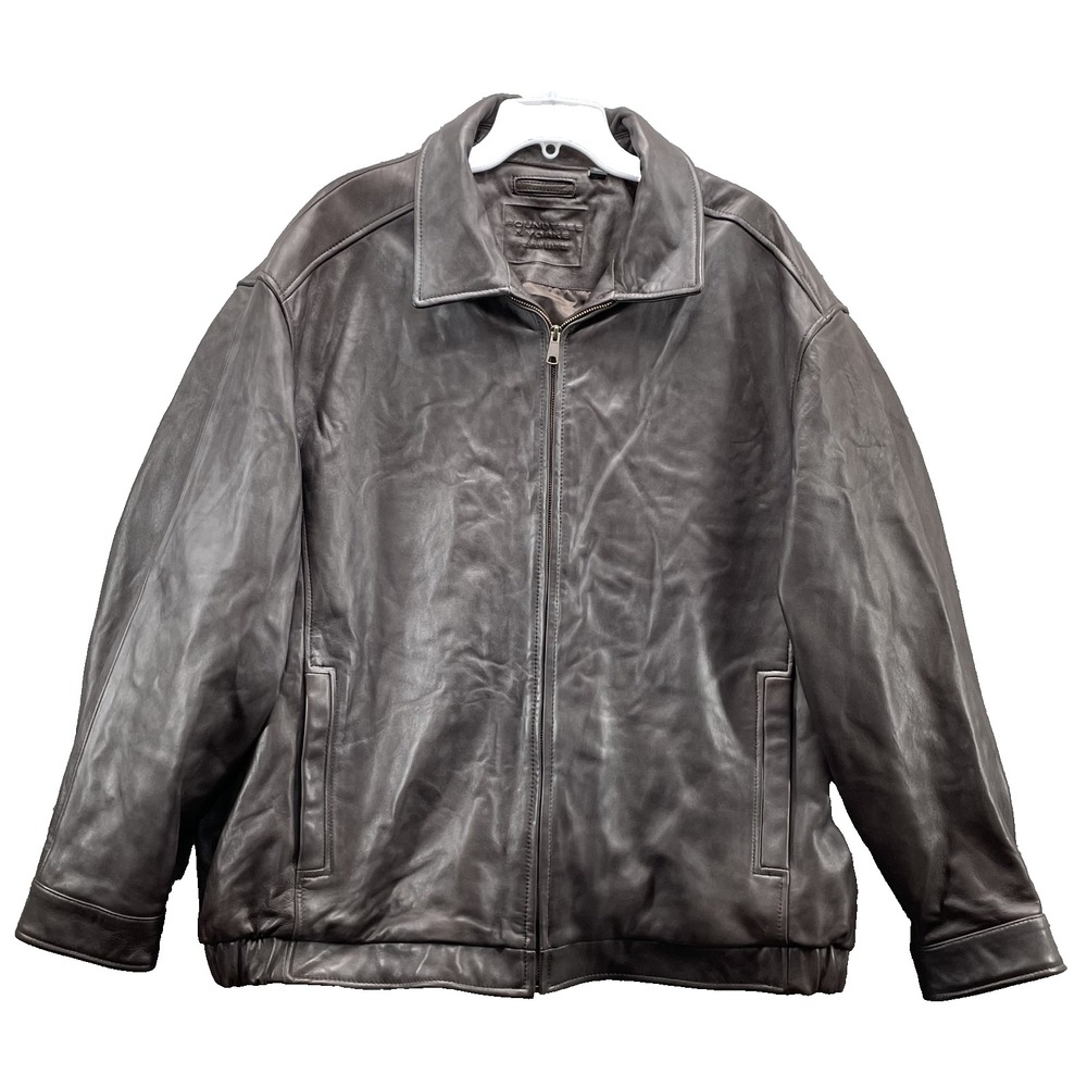 Roundtree & Yorke Lamb Leather Jacket Mens 3XB Moto Biker Retro Streetwear 90's